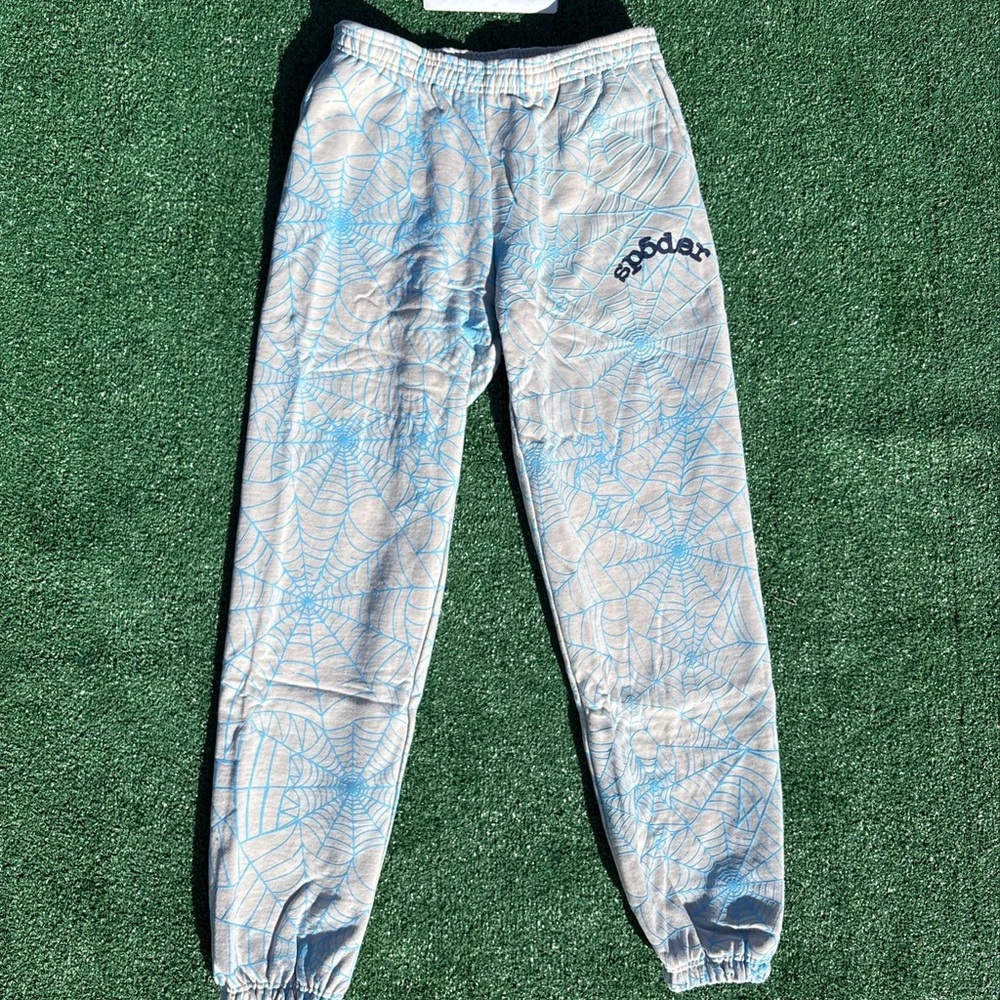 SP5DER AOP HEATHER GREY SWEATPANTS